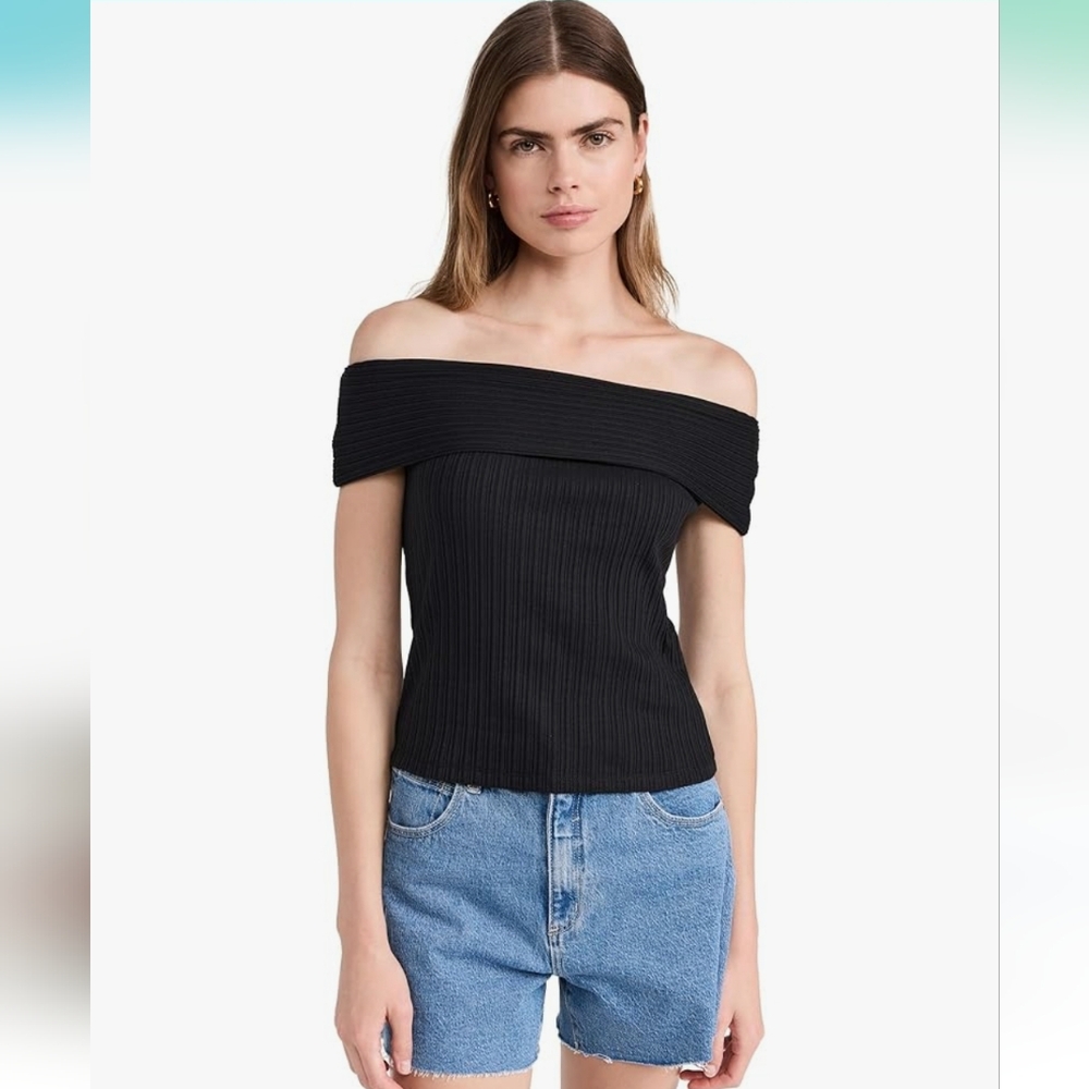 Madewell Ribbed Off-the-Shoulder Top white medium $62 - Picture 4 of 8